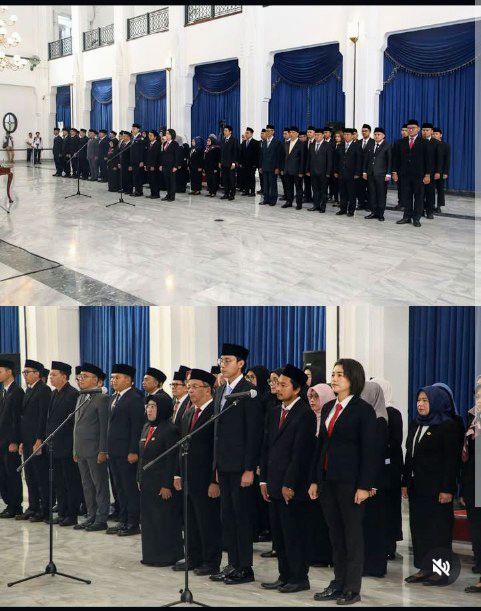 Pengukuhan dan Pelantikan Pejabat Fungsional di lingkungan Pemprov Jabar di Gedung Sate Rabu 30 April 2025.